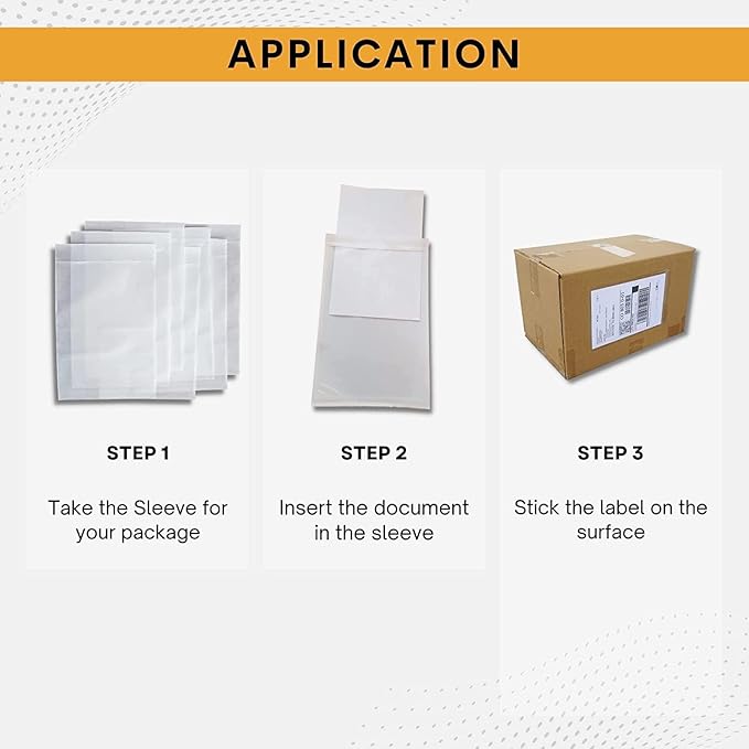 200 Pack 6"x9" Shipping Label Sleeves – Clear Self-Adhesive Packing Slip Pouches, Waterproof Packing List Envelopes – Ideal for Shipping Documents, Mailing Labels, Invoices & Packing Slips