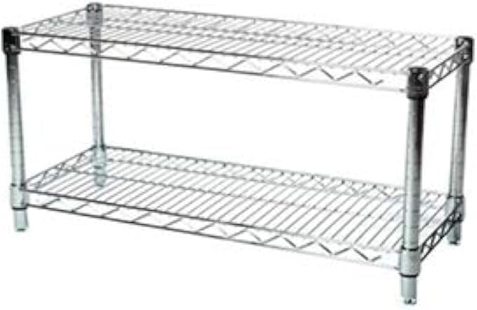Shelving Inc. 12" d x 30" w Chrome Wire Shelving with 2 Tier Shelves, Weight Capacity 800lbs Per Shelf