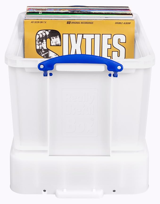 Really Useful Plastic Storage Box 35 Litre with XXL Lid White Strong