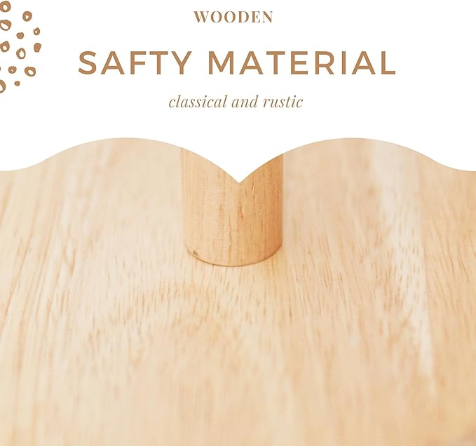 E-ROOM TREND Wooden Paper Towel Holder Countertop, Paper Towel Holder Stand Natural Wood Dia 7" Large Round Base Roll Organizer for Kitchen Bathroom Dining Table Home (ZJ281Y)