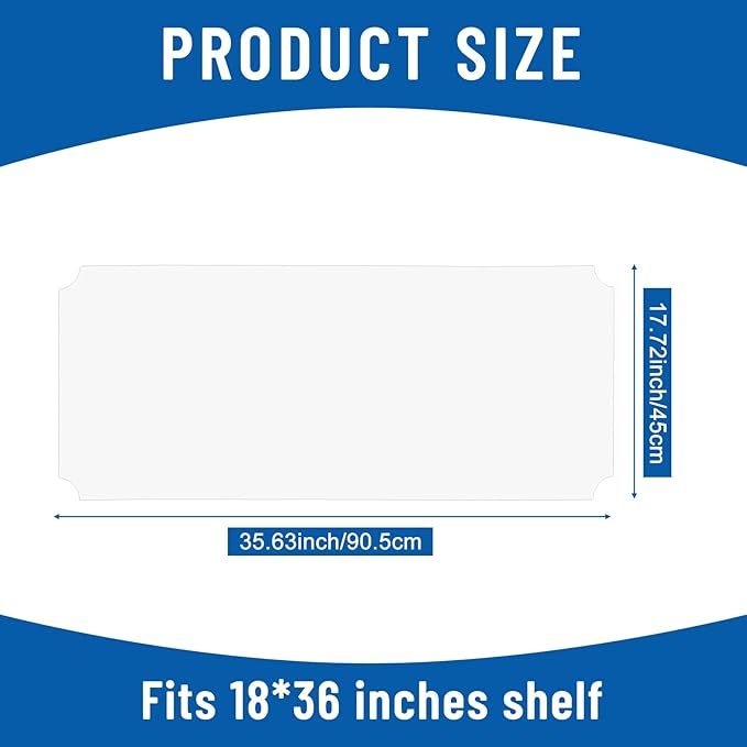 Frienda Set of 10 Wire Shelf Liner 18 x 36 Inch Heavy Duty Shelf Liners Packed Flat for Wire Shelving, Waterproof Non Adhesive Plastic Mat for Metal Rack Kitchen Shelves, Shoe Rack