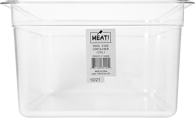 MEAT! Sous Vide 25L Commercial Grade Quality Container with a 25 Liter Cooking Capacity for Vacuum-Sealed Meat or Vegetables