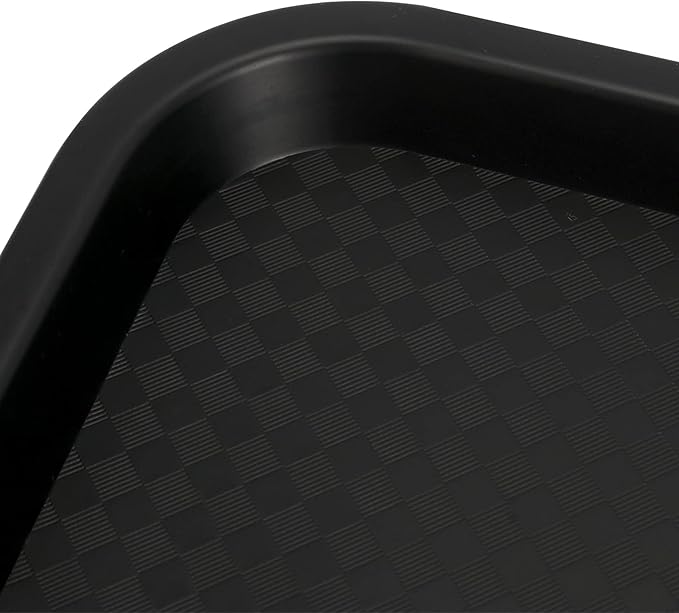 HEIHAK 10 Pack Plastic Fast Food Tray, 16 x 12 Inch Plastic Cafeteria Trays with Textured Surface, Rectangular Fast Food Serving Trays for Serving and Carrying Food in Restaurant Cafeteria