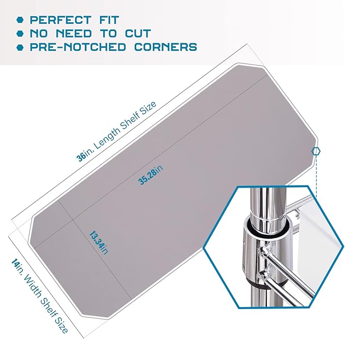 BRIAN & DANY Wire Shelf Liner 14" X 30", Heavy Duty Shelf Liners for Wire Shelving, Waterproof Protector Mats, Set of 5, Charcoal