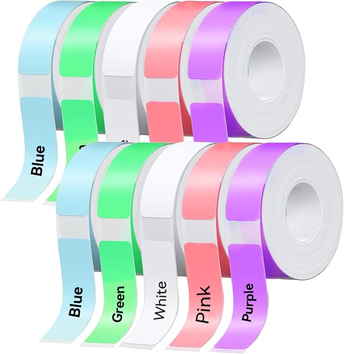 EEBBL D30 P15 HP4 Label Maker Tape Refill 12mm×40mm(0.47"x1.57") Sticker, 1650 Labels/10Rolls, Major Brand Compatible Replacement, for Home Business School Hotel, Compatible with Popular Models
