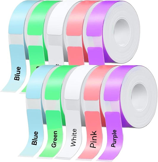 EEBBL D30 P15 HP4 Label Maker Tape Refill 12mm×40mm(0.47"x1.57") Sticker, 1650 Labels/10Rolls, Major Brand Compatible Replacement, for Home Business School Hotel, Compatible with Popular Models
