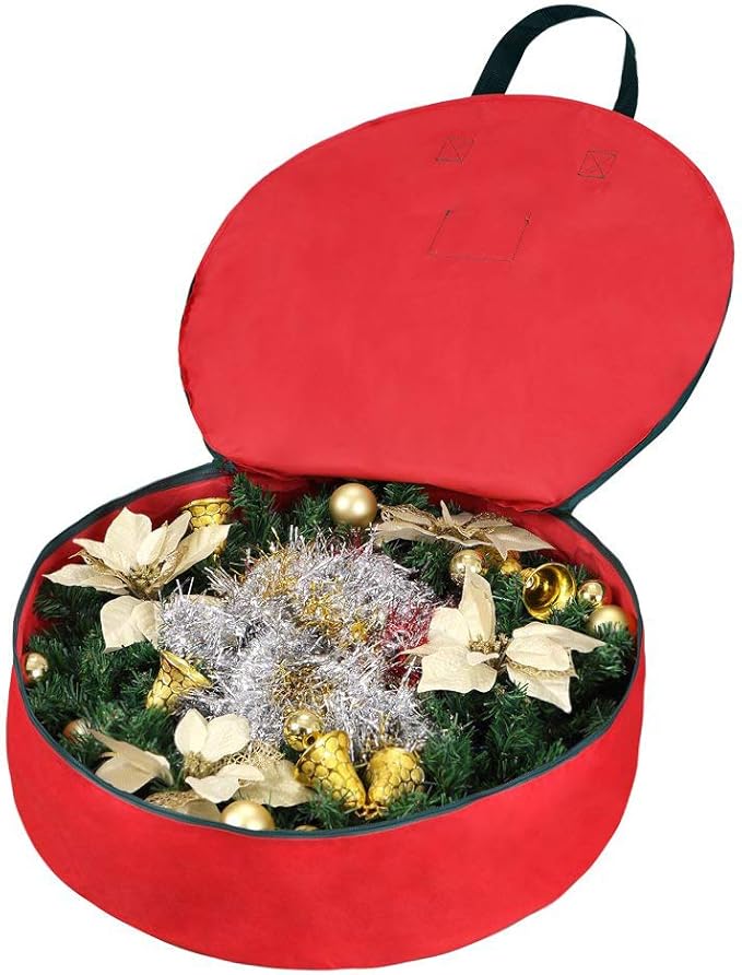 Primode Heavy Duty Christmas Wreath Storage Bag 36"- Handles Made Of Durable 600D Oxford Polyester Material Storage Bag 36” Holiday Wreaths