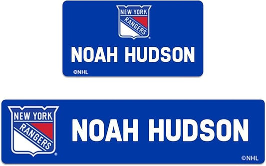 NHL Hockey Labels - Custom Peel and Stick, Waterproof Labels - Great for Organization, Sports, School, Day Camp Label - 155 Pack (New York Rangers)
