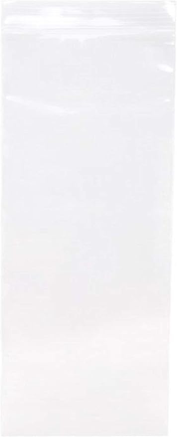 Secure Seal 8x18 Inch Reclosable Clear Zipper 2 Mil Plastic Storage Bags Top Zip Seal (Pack of 1,000)