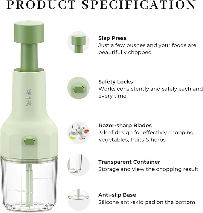 Vegetable Chopper Push-Press Hand, Manual Veggie Chopper Salad Dicer Cutter Slap Food Chopper for Onions Garlic Herbs Parsley Chili Nuts Grinder