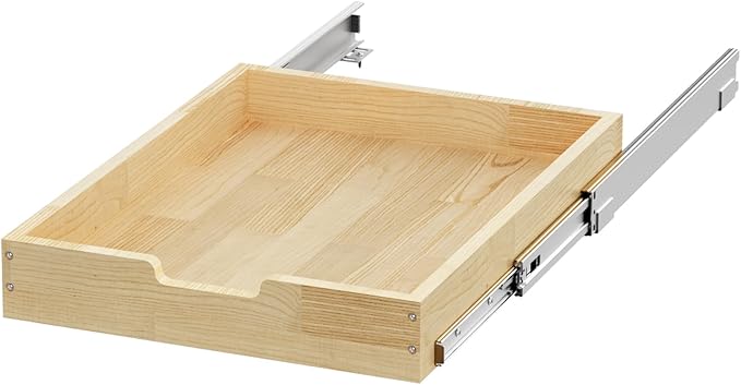 Sikarou Wood Pull Out Cabinet Organizer 20" W x 21" D, Heavy-Duty Sliding Drawers for Inside Cabinets Storage and Organization for Kitchen, Pantry, Bathroom