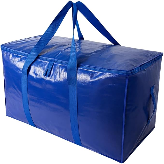 Extra Large Moving Bags with Zippers & Carrying Handles, Heavy-Duty Storage Tote Moving Boxes for Space Saving (4)