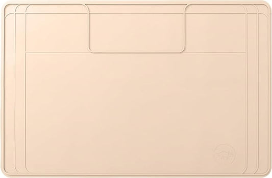 The Original Under Sink Mat - Silicone Waterproof mat, Adjustable, Easy to Clean, Kitchen cabinet liner, Disinfection Surface - 34" x 22" or smaller (Beige, 31" x 22")