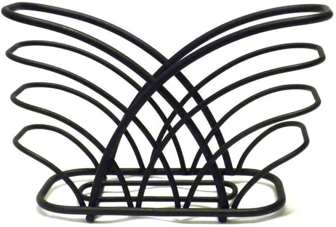 Spectrum Flower Napkin Holder (Black) - Dispenser & Décor for Kitchen, Dining Room, Outdoor, & Bar Tabletop Storage