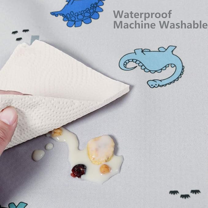 WOMUMON 51” Baby Splat Mat for Under High Chair/Arts/Crafts, Washable Waterproof Anti-Slip Floor Splash Mat, Portable Wipeable Spill Mat and Table Cloth