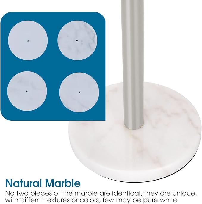 Siwil Paper Towel Holder Stand, One-Handed Ripping Paper Towel Roll Holder Countertop, Heavy Marble Base, NOT Tip Over - (Marble, Brushed Nickel)