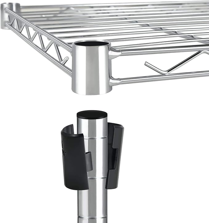YSSOA 5-Tier Heavy Duty Storage Shelves, 1750 Lbs Loading Capacity, 35.43" W x 17.72" D x 70.87" H Adjustable Shelving Unit with Wheels, Chrome