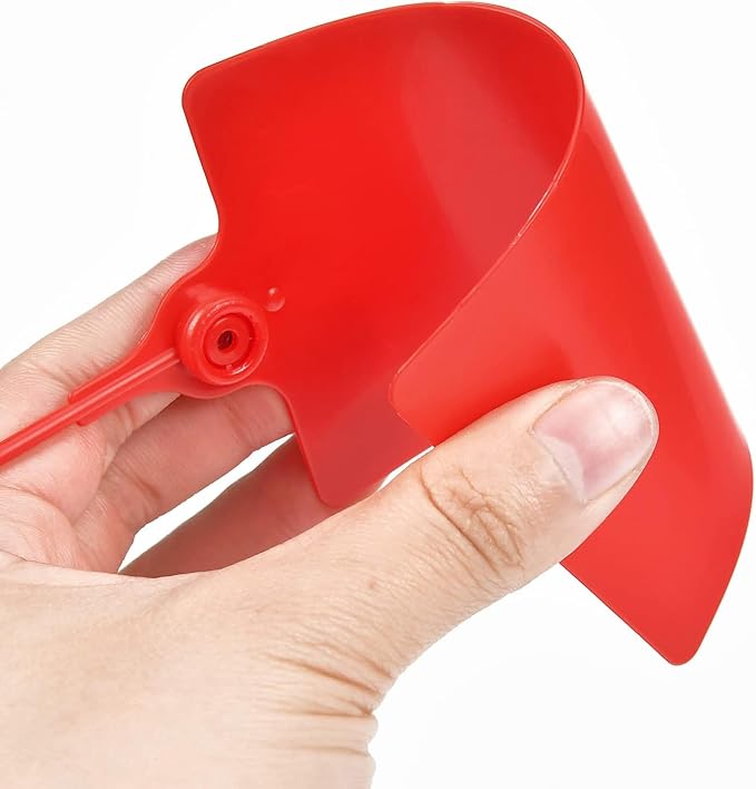 25 Pcs Durable Plastic Shipping Tags with Marker Pen Security Seals Sticker Labels,Waterproof Blank Luggage Tag for Packages, Logistics, Inventory, Travel(Red,25pcs)