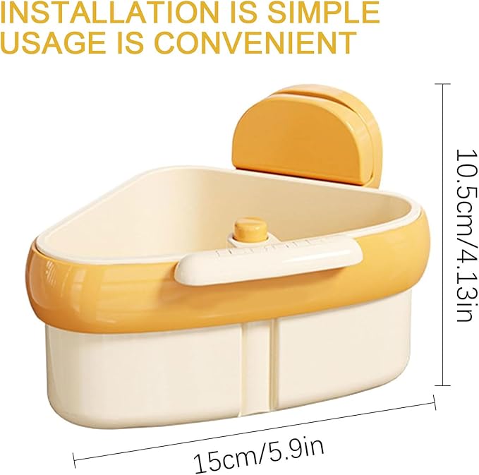 LLQ 2PACK Sink Strainer Basket,2025 New Upgraded Suction Cup Press Sink Drainer Basket,Automatic Dumping Sink Strainer Basket,Faucet Sponge Storage Rack (yelloe+yelloe)