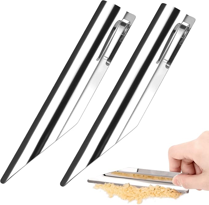 Crumbers for Servers, Crumb Sweepers, Food Crumb Scraper, Restaurant Crumb Cleaner, Portable Server Tools Stainless Steel Crumber Tool, Crumbers for Servers, Waiters, Waitresses (2 PACK, Pure Silver)