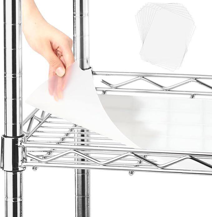 Frienda Set of 6 Wire Shelf Liner Heavy Duty Shelf Liners Packed Flat for Wire Shelving, Waterproof Non Adhesive Plastic Mat for Metal Rack Kitchen Shelves, Shoe Rack (18 x 48 Inch)