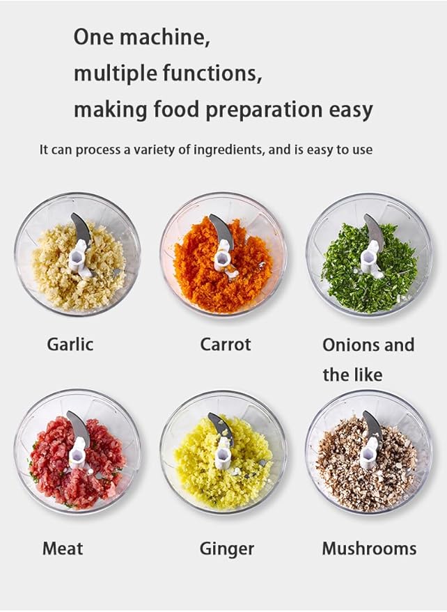Manual Food Chopper Vegetable Processor, Portable Hand Pull String Garlic Mincer Onion Chopper Cutter for Veggies, Ginger, Fruits, Nuts Kitchen Cooking, Herbs, etc., 900ml, Kitchen Cooking Tool