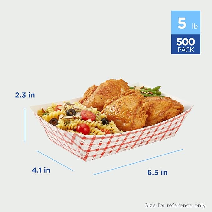 Karat Paper Food Trays Disposable [5 LB - 500 ct] Sturdy Food Boats, Leak Resistant | Ideal for Snacks, Nachos and Finger Foods