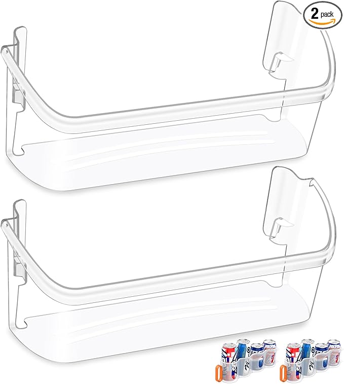 [2 PACK] UPGRADED 242126602 Refrigerator Door Bin Shelf Replacement For Frigidaire Door Shelf Replacement -LFSS2612TF0 LFSS2612TF4 Frigidaire Door Bin Bottom Shelf Parts 2421266 PS12364199 Shelves