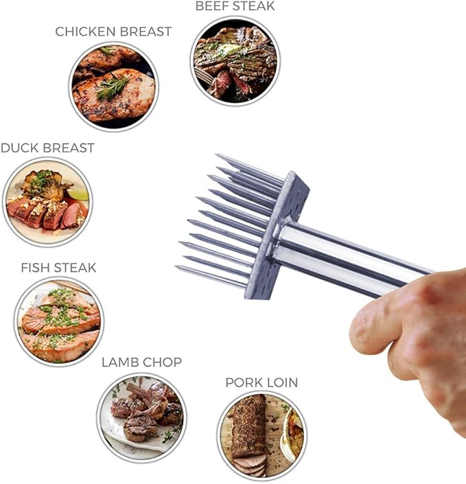Vankcp Professional Meat Tenderizer Tool Poultry Tenderizers with 28 Stainless Steel Blades Meat Mallet for Beef,Pork,Chicken