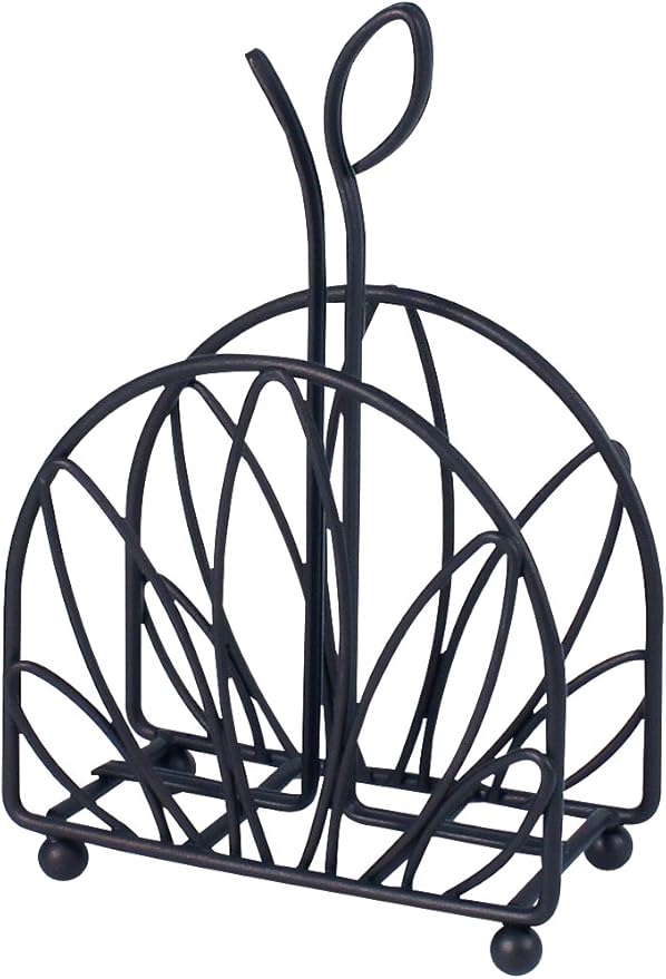 Spectrum Diversified Leaf, Nature-Inspired Dispenser, Vertical Kitchen Tables & Countertops, Dining Table & Kitchen Décor, Stylish Upright Napkin Holder, Black (60710)