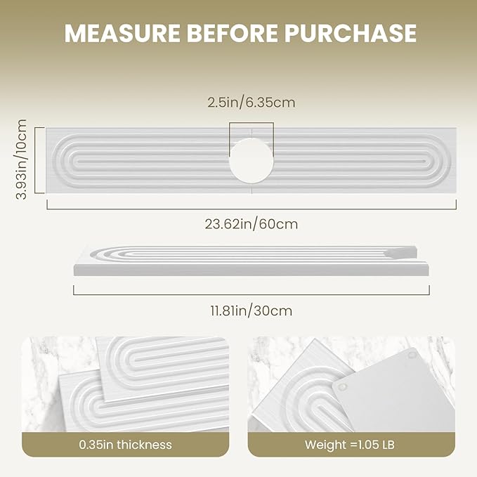 Faucet Mat for Kitchen Sink, Water Absorbent Kitchen Faucet Mat, Durable Sink Splash Guard with Raised Feet, Diatomite Fast Drying Kitchen Sink Faucet Mat, Bathroom Stone Drying Tray for Counter