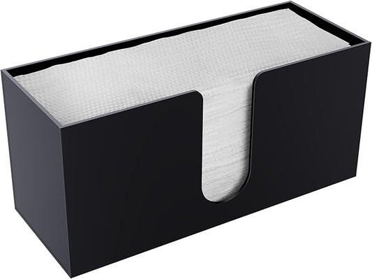 Acrylic Countertop Paper Towel Holder, Black Acrylic Napkin Holder, Paper Towel Dispenser Countertop(3mm) for C-fold, Z-fold or MultiFold Trifold Paper Towels for Bathroom, Kitchen, Restaurant