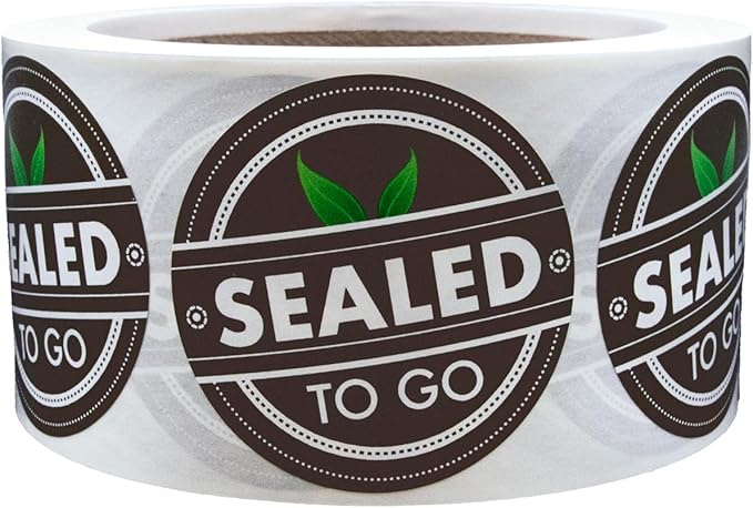 Sealed to Go Food Delivery Tamper Labels 2 Inch 500 Total Labels