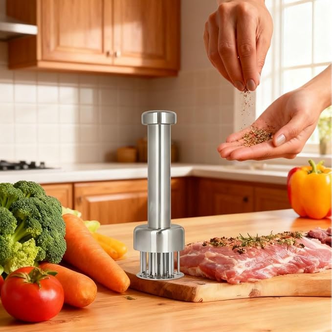 Meat Tenderizer Tool,304 Stainless Steel,for Tenderizing Beef,Steak, Chicken, Turkey, Pork,Dishwasher Safe,with 21 Needles & Retractable Safety Guard