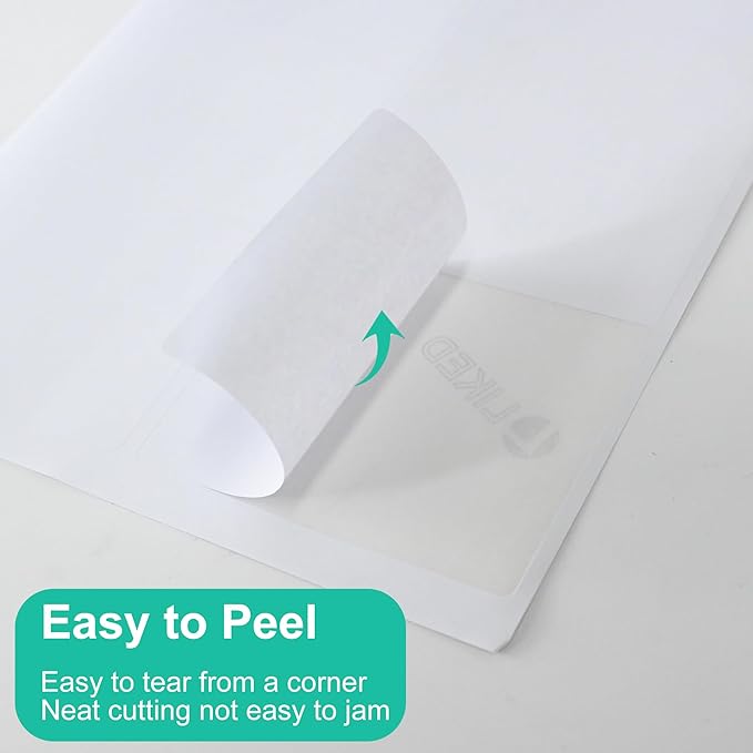 L LIKED 3-1/3" x 4" 600 Labels, Printable White Sticker Labels, Laser/Inkjet Printing - Matte, 100 Sheets