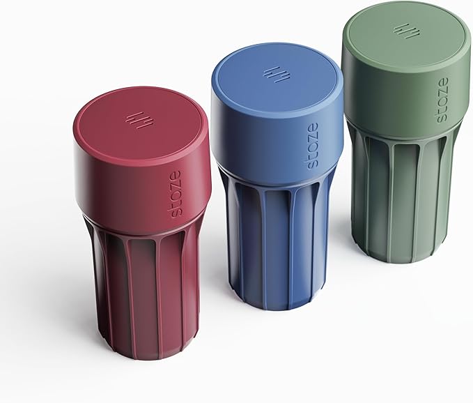 Staze Preserve Vacuum Sealed Storage Jars (148ml) | Herb Storage & Food Storage Container with Protection - (MIDNIGHT TRIO)