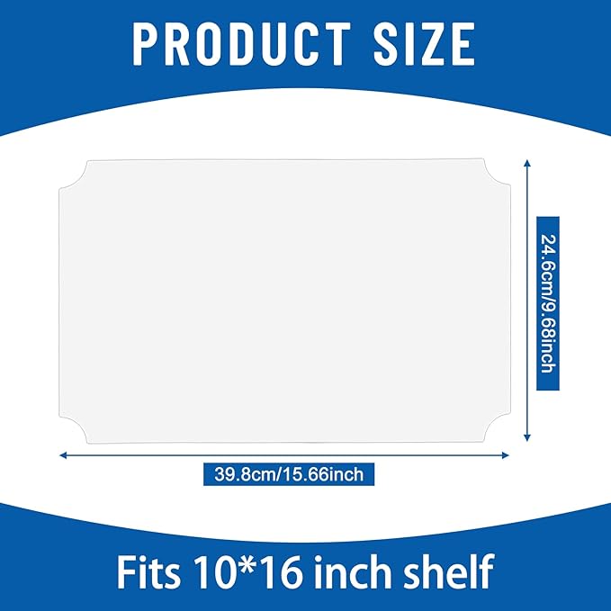 Frienda Set of 5 Wire Shelf Liner 10 x 16 Inch Heavy Duty Shelf Liners Packed Flat for Wire Shelving, Waterproof Non Adhesive Plastic Mat for Metal Rack Kitchen Shelves, Shoe Rack