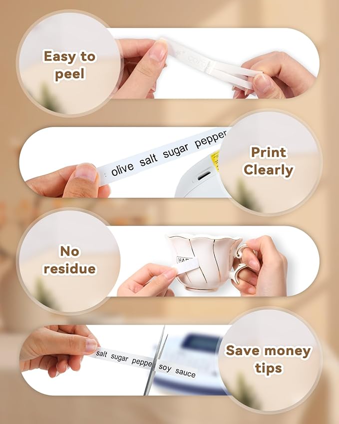 TZe-211 TZe211 TZe TZ Tape 6mm 0.23 Laminated White Replacement for Brother Label Maker Tape 6mm P Touch Label Tape, Compatible with Brother PT-D220 PT-D210 PT-H110 PT-D400 PT-D600, 1/4 Inch, 5-Pack