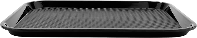 G.E.T. FT-16-BK BPA-Free Cafeteria / Fast Food Tray, 16.25" x 12", Black (Set of 12)