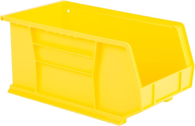 Hudson Exchange 15" x 8" x 7" Plastic Stackable Storage Bin and Hanging Container, Yellow