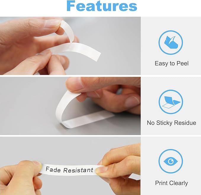 12mm 0.47 Laminated White Tape Compatible with Brother Label Maker Tape Replacement for Brother P-Touch Label Tape TZE-231 12mm 0.47 Laminated White for PT-D210 D220 1280 H110 1280 D400, 5-Pack