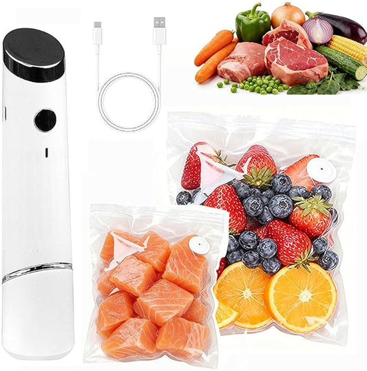 ICEDOG-Portable Vacuum Sealer Kit - 10 Reusable Bags Included | Compact Handheld Food Saver for Meat, Cheese & More | Powerful Seal Technology | Ideal for Home, Camping & Travel (10)