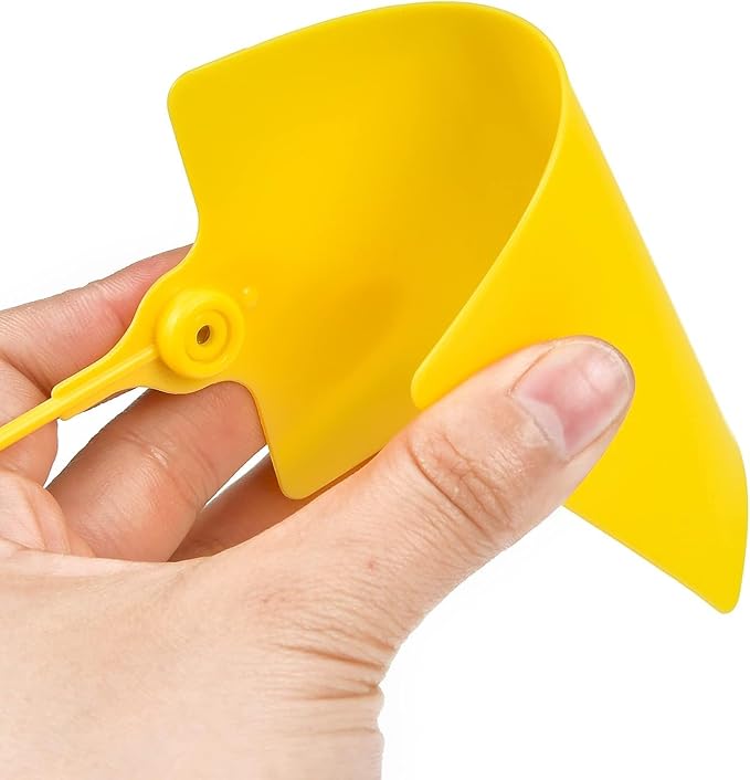 200 Pcs Durable Plastic Shipping Tags with Marker Pen Security Seals Sticker Labels,Waterproof Blank Luggage Tag for Packages, Logistics, Inventory, Travel(Yellow,200pcs)