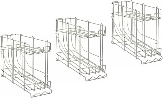 Commercial Wire Can Rack 3-Pack, Holds (12) #5 Cans or (8) #10 Cans, FIFO Design, Durable Metal Can Rack for Restaurants (28W-671)