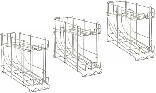 Commercial Wire Can Rack 3-Pack, Holds (12) #5 Cans or (8) #10 Cans, FIFO Design, Durable Metal Can Rack for Restaurants (28W-671)