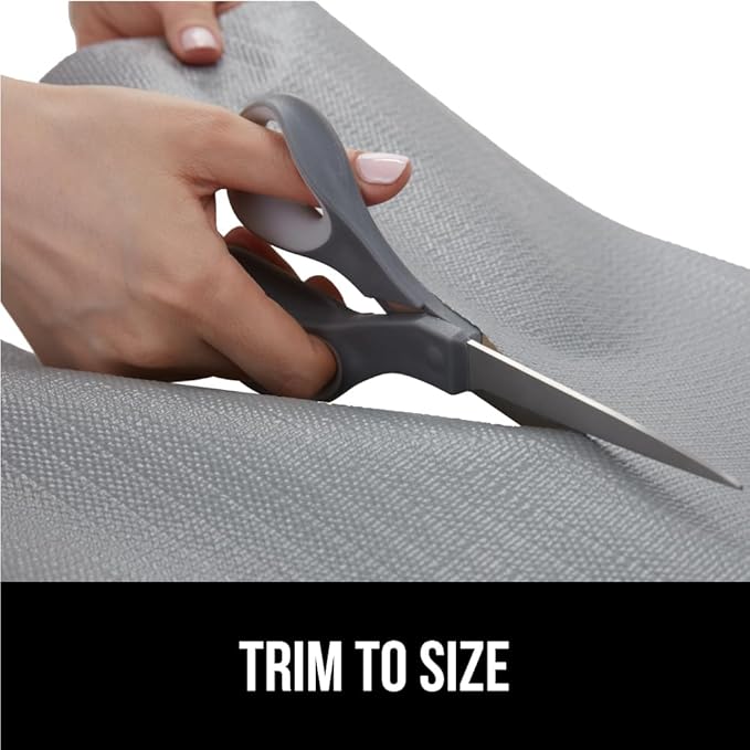 GORILLA GRIP DripGuard Shelf Liner, Non Adhesive Drawer and Kitchen Cabinet Protector, 20x240 Inch, Slip Resistant BPA Free Smooth Surface Plastic Liners for Cabinets, Bathrooms, Closets, Gray