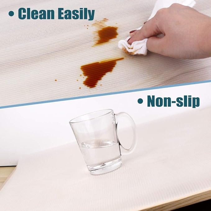 Drawer Liners for Kitchen, Shelf Liners, Washable Oil-Proof Cabinet Liner for Refrigerator, Cabinet, Drawer, Storage, Shelves, Non-Slip Shelf Liner (17.5 Inches x 20 FT x 2 Rolls)…
