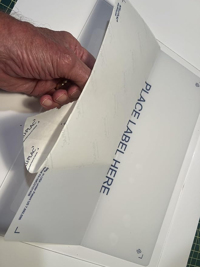 INTELLI-PLAC Label Holder for Containers, Totes, Bins (100, 10x14) Permanent Label Holder Makes It Easy to Apply-Remove-Replace Your Labels. Prevent Sticky Residue & Messy Overlapping of Labels