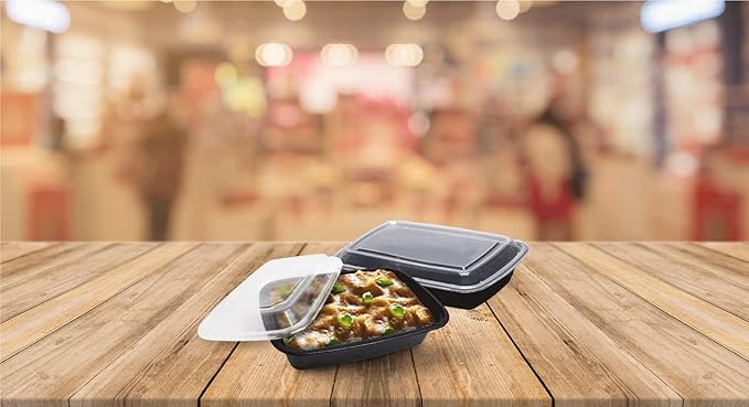 DHG PROFESSIONAL 50 sets Rectangle 28oz Meal Prep Containers with lids Microwavable Food Container Plastic BPA Free Rectangle