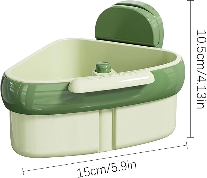 LLQ 2PACK Sink Strainer Basket,2025 New Upgraded Suction Cup Press Sink Drainer Basket,Automatic Dumping Sink Strainer Basket,Faucet Sponge Storage Rack (Yellow + Green-2pcs)